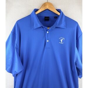 Dunning Golf Men's Blue Short Sleeve Polo Shirt , XXL, Hazeltine National Club